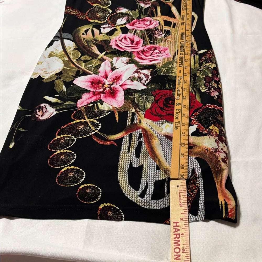 Joseph Ribkoff Black Dress with Floral Design - Picture 9 of 10